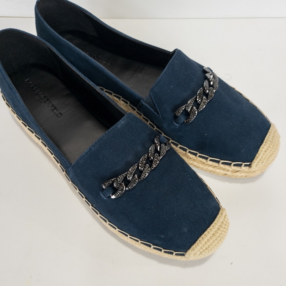 Karl Lagerfeld Paris Moxy Espadrille Flats Blue -9.5 - Picture 4 of 5